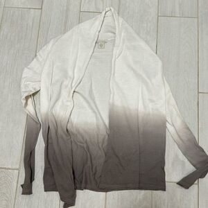 White and Warren cream/taupe cardigan Small
